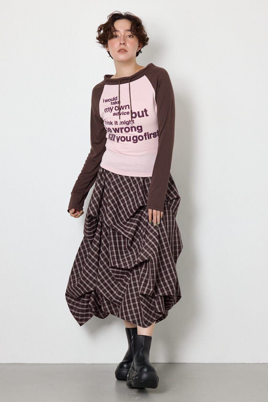 RODEO CROWNS「ワンショルラグランメッセージロングTシャツ」|Tシャツ・カットソー|