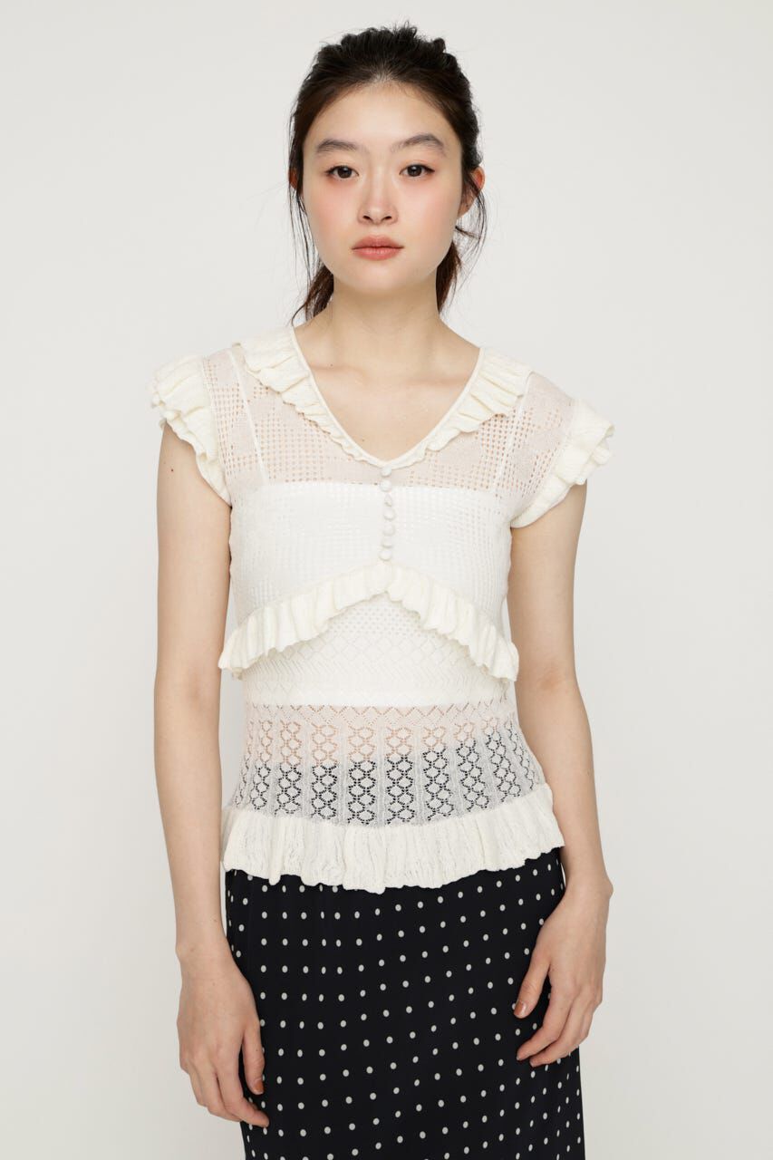 SLY「CROCHET FRILL トップス」|ニット・セーター|IVOY3