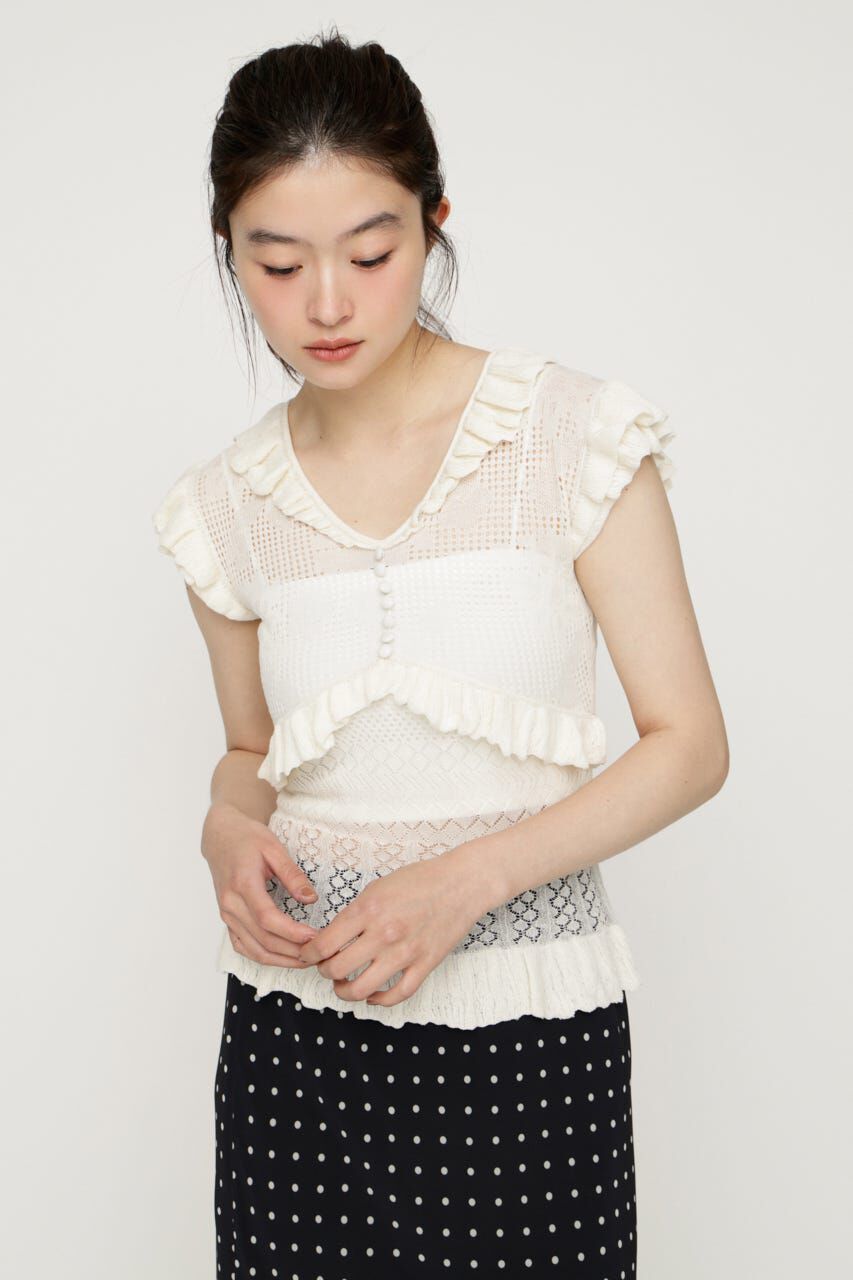 SLY「CROCHET FRILL トップス」|ニット・セーター|