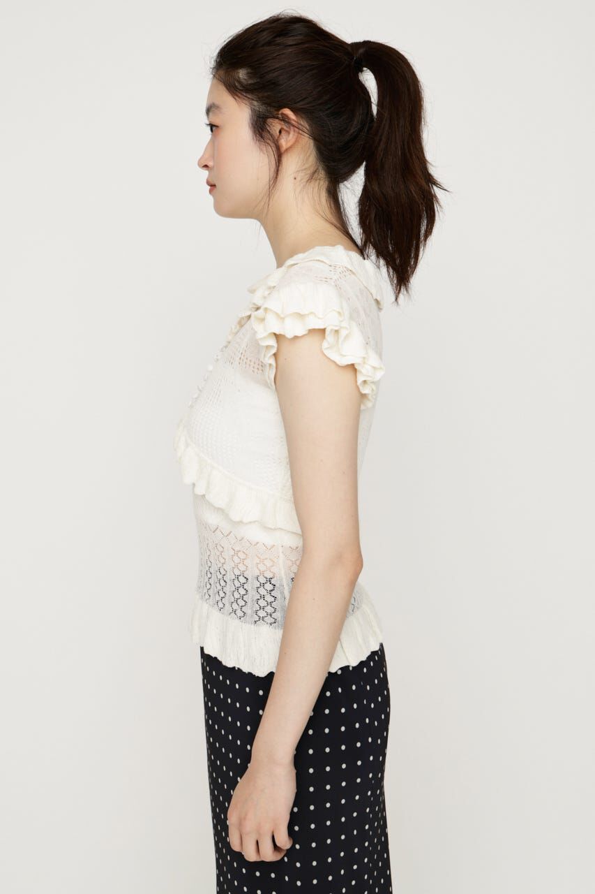 SLY「CROCHET FRILL トップス」|ニット・セーター|