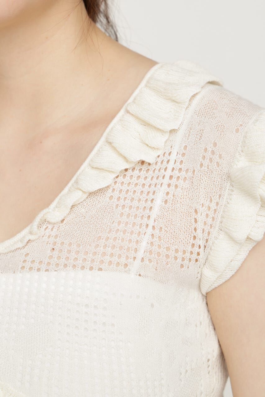SLY「CROCHET FRILL トップス」|ニット・セーター|