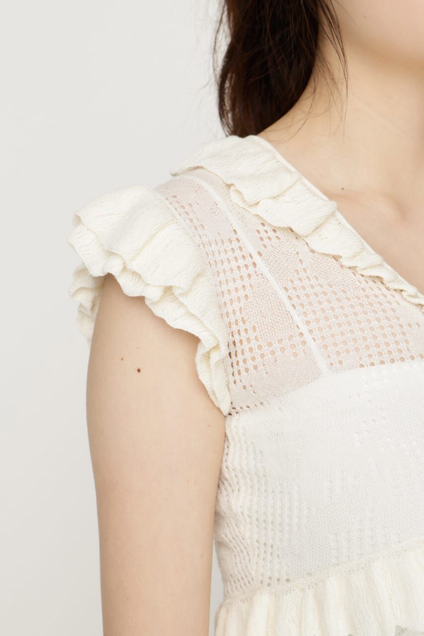 SLY「CROCHET FRILL トップス」|ニット・セーター|