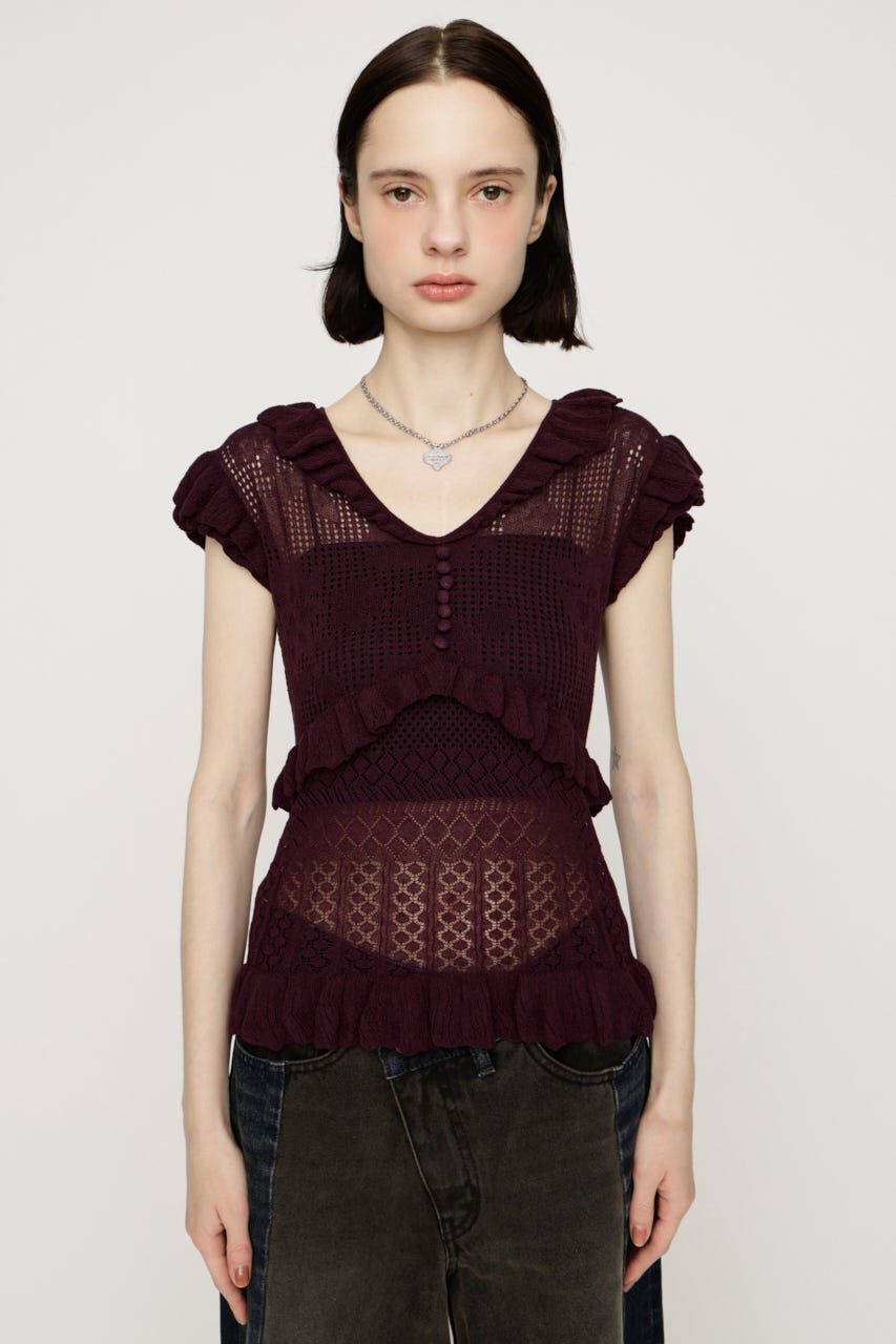 SLY「CROCHET FRILL トップス」|ニット・セーター|