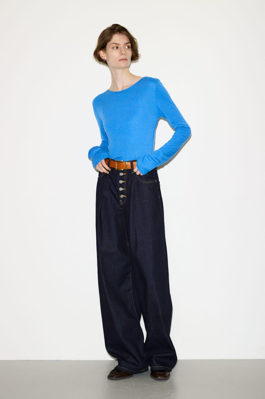 SLY「BUTTONFLY TUCK LOOSE PT-AB」|デニム|