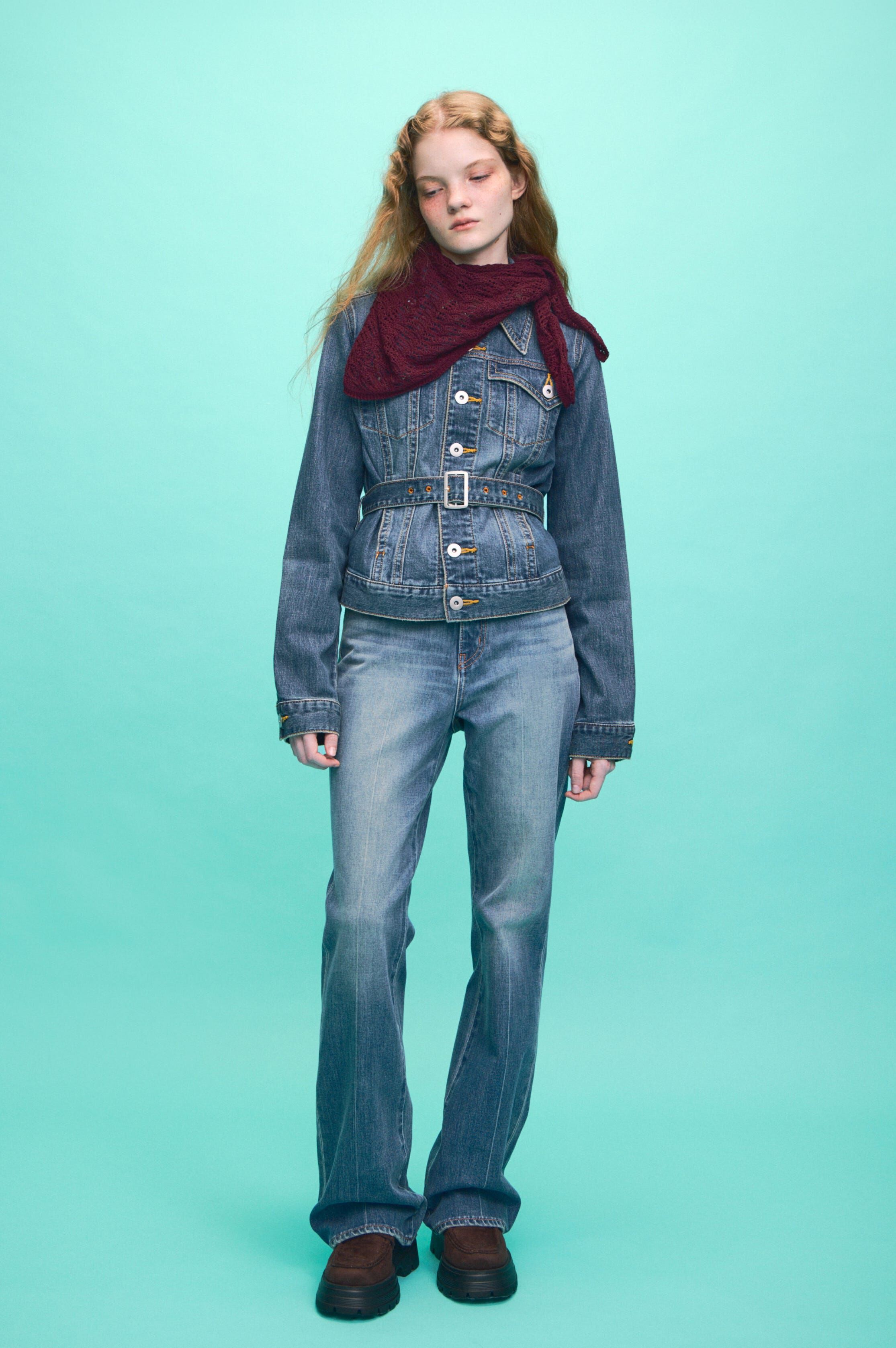 SLY「BELTED COMPACT DENIM ジャケット」|デニムジャケット|