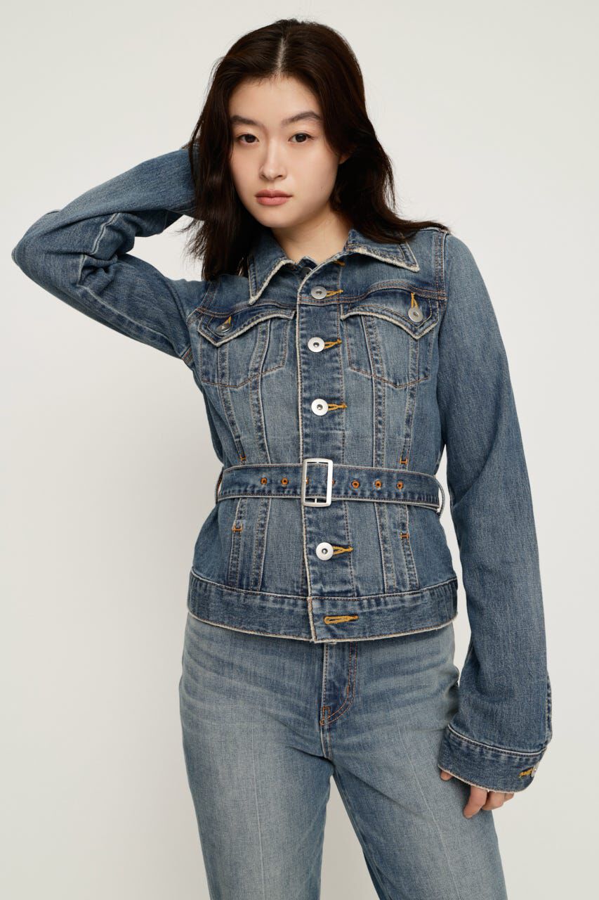 SLY「BELTED COMPACT DENIM ジャケット」|デニムジャケット|