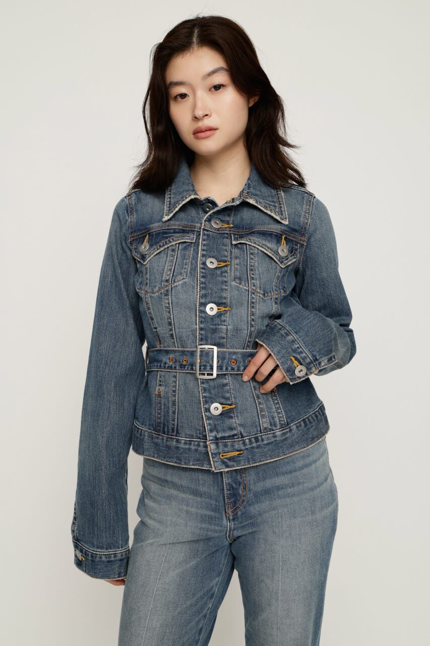 SLY「BELTED COMPACT DENIM ジャケット」|デニムジャケット|