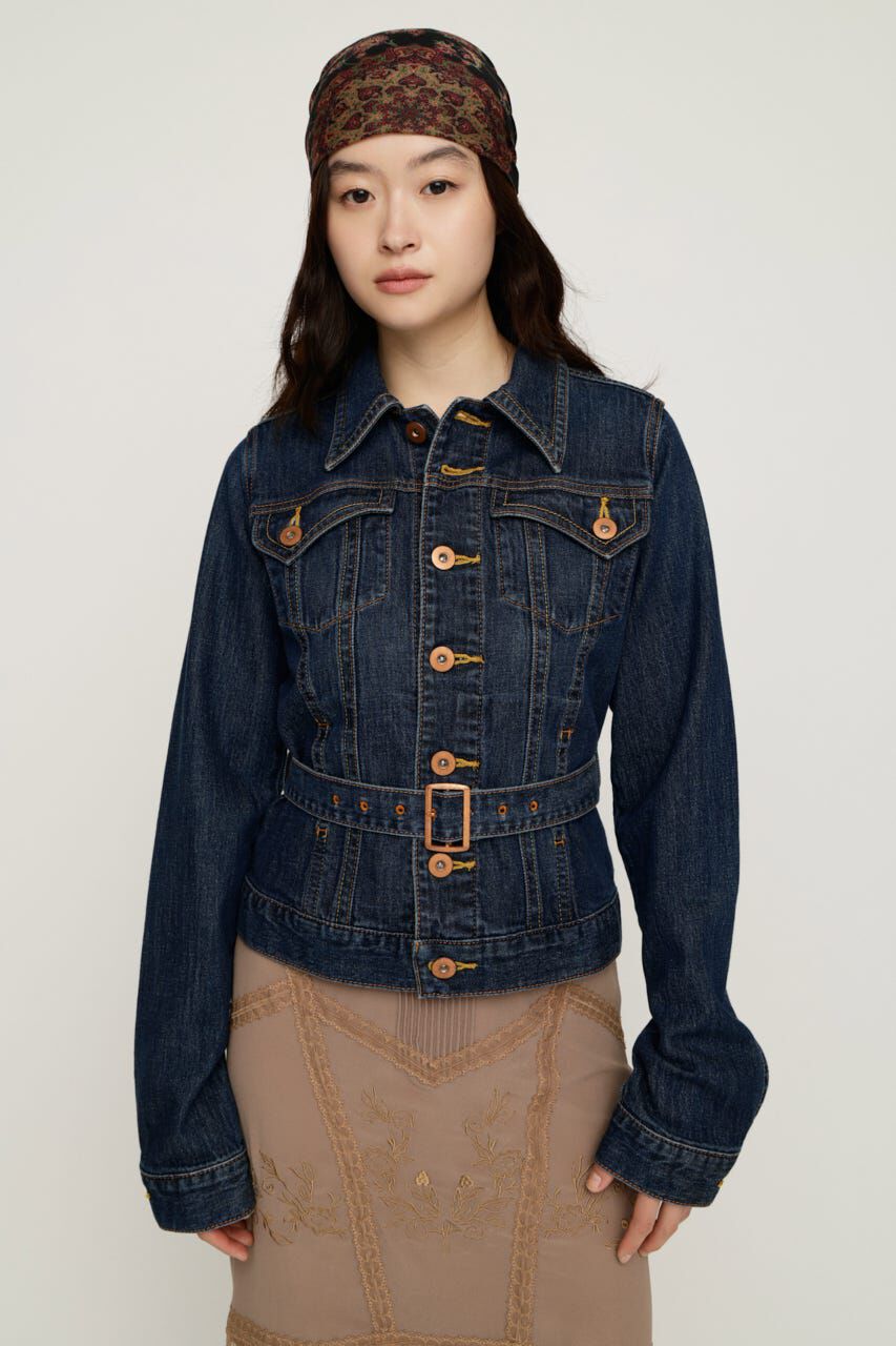 SLY「BELTED COMPACT DENIM ジャケット」|デニムジャケット|D/BLU3