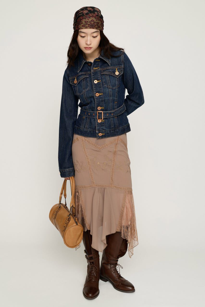 SLY「BELTED COMPACT DENIM ジャケット」|デニムジャケット|