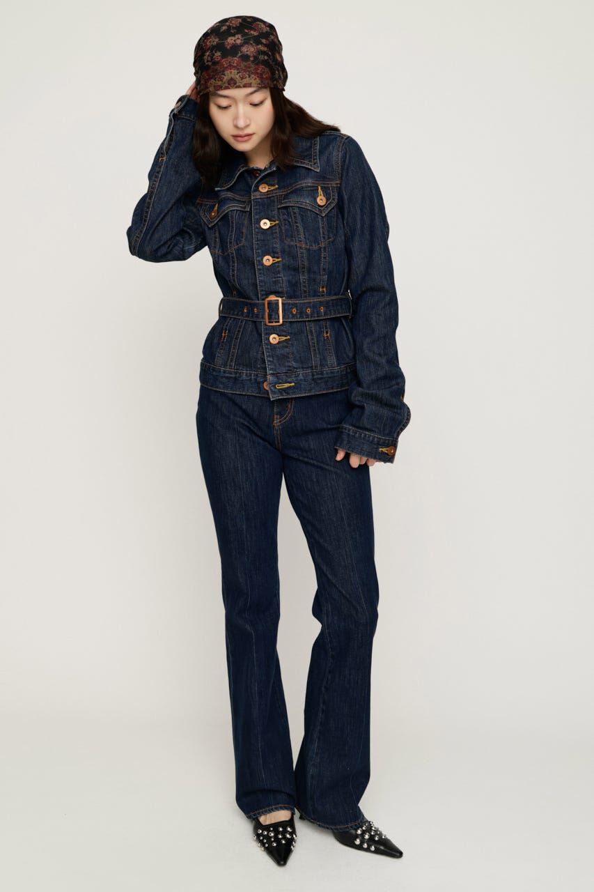 SLY「BELTED COMPACT DENIM ジャケット」|デニムジャケット|