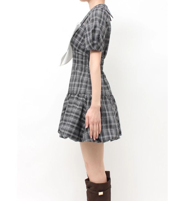dazzlin「バルーンチェックミニワンピース」|ワンピース|
