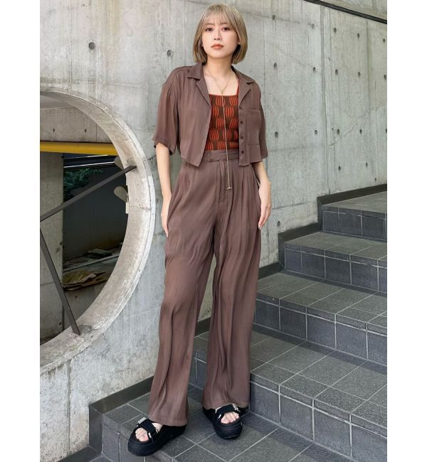MURUA「シャイニーシアーショートシャツ」|シャツ・ブラウス|