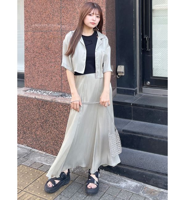 MURUA「シャイニーシアーショートシャツ」|シャツ・ブラウス|