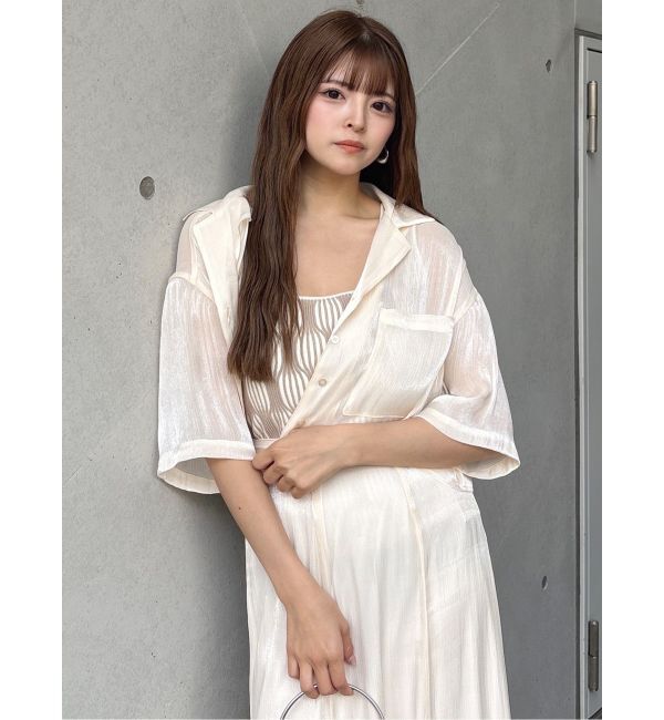 MURUA「シャイニーシアーショートシャツ」|シャツ・ブラウス|