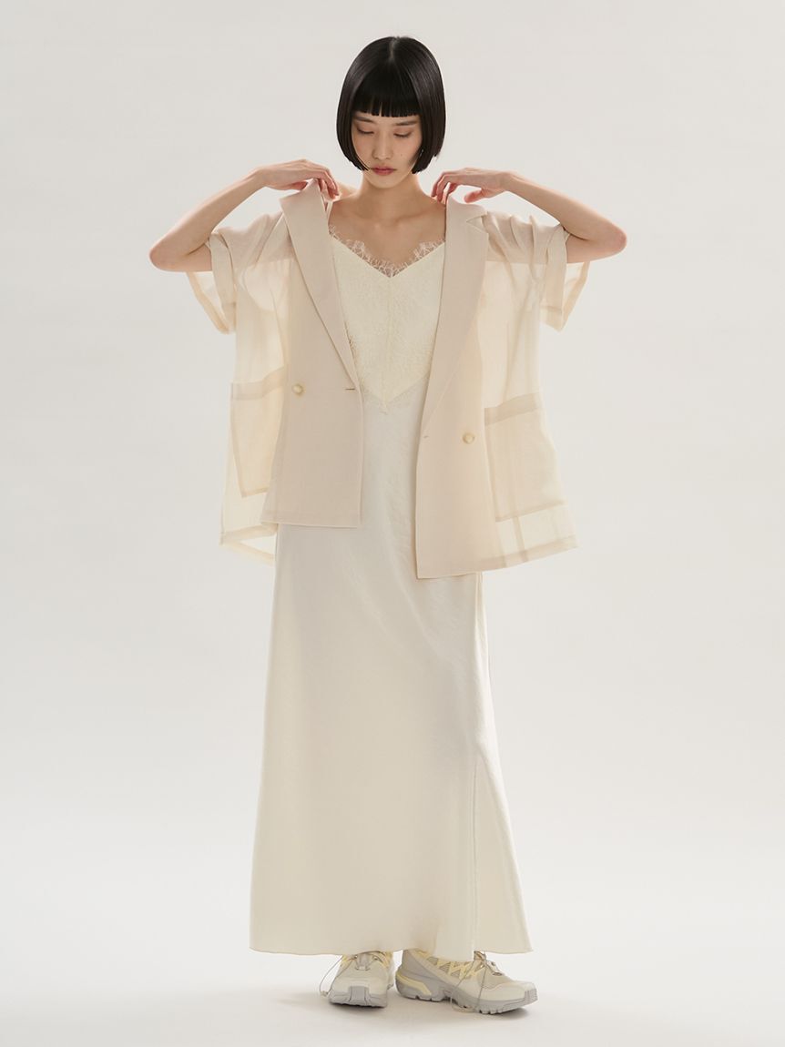 emmi atelier「カラミシアーハーフスリーブジャケット」|テーラードジャケット|