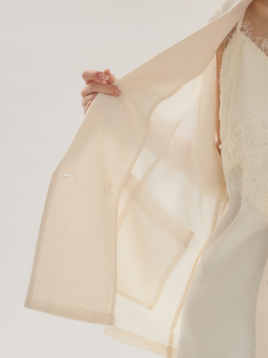 emmi atelier「カラミシアーハーフスリーブジャケット」|テーラードジャケット|
