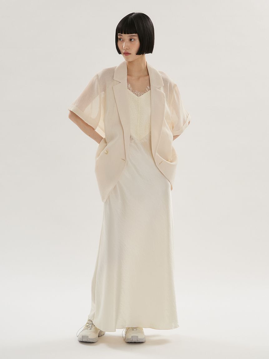 emmi atelier「カラミシアーハーフスリーブジャケット」|テーラードジャケット|