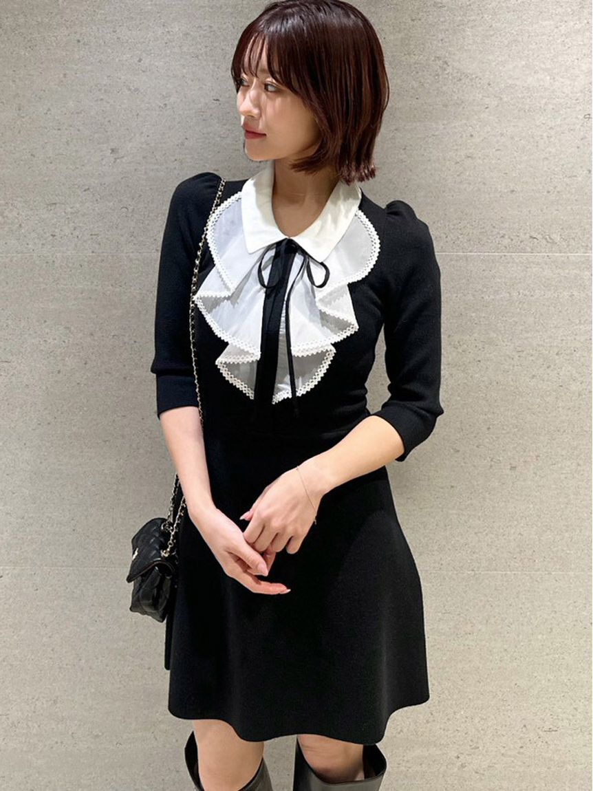 SNIDEL「ラッフルミニニットワンピース」|ワンピース|