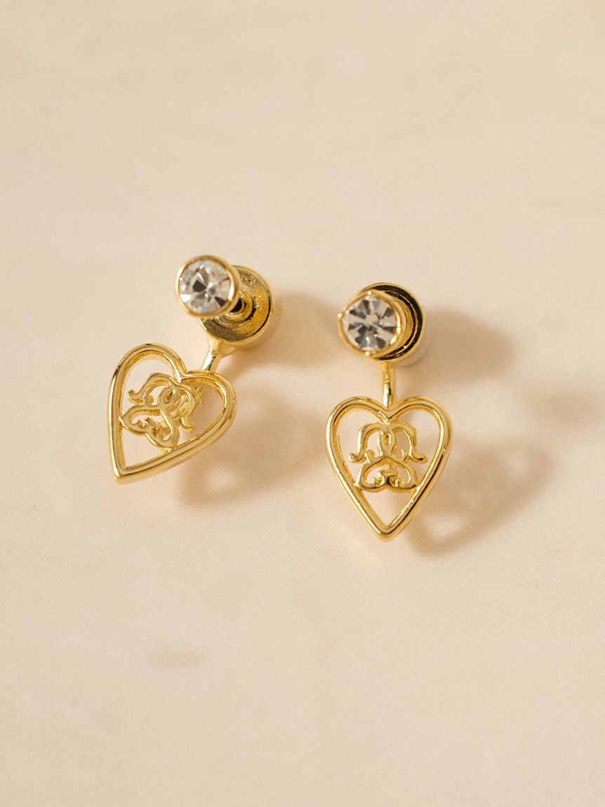 SNIDEL「ハートキャッチストーンピアス」|ピアス|GLD