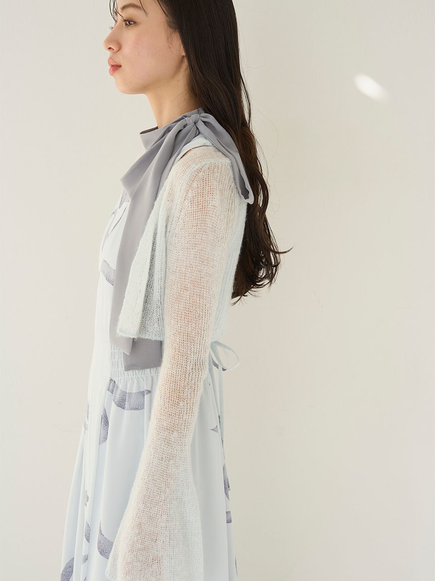 SNIDEL「【WEB限定カラーあり】リボンディテールカーデセットワンピース」|ワンピース|
