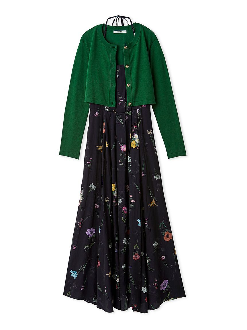 SNIDEL「カーデセットフローラルプリントキャミワンピース」|ワンピース|