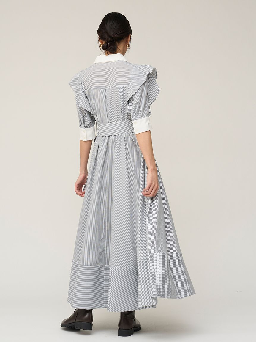 SNIDEL「Sustainableフリルデザインシャツワンピース」|ワンピース|