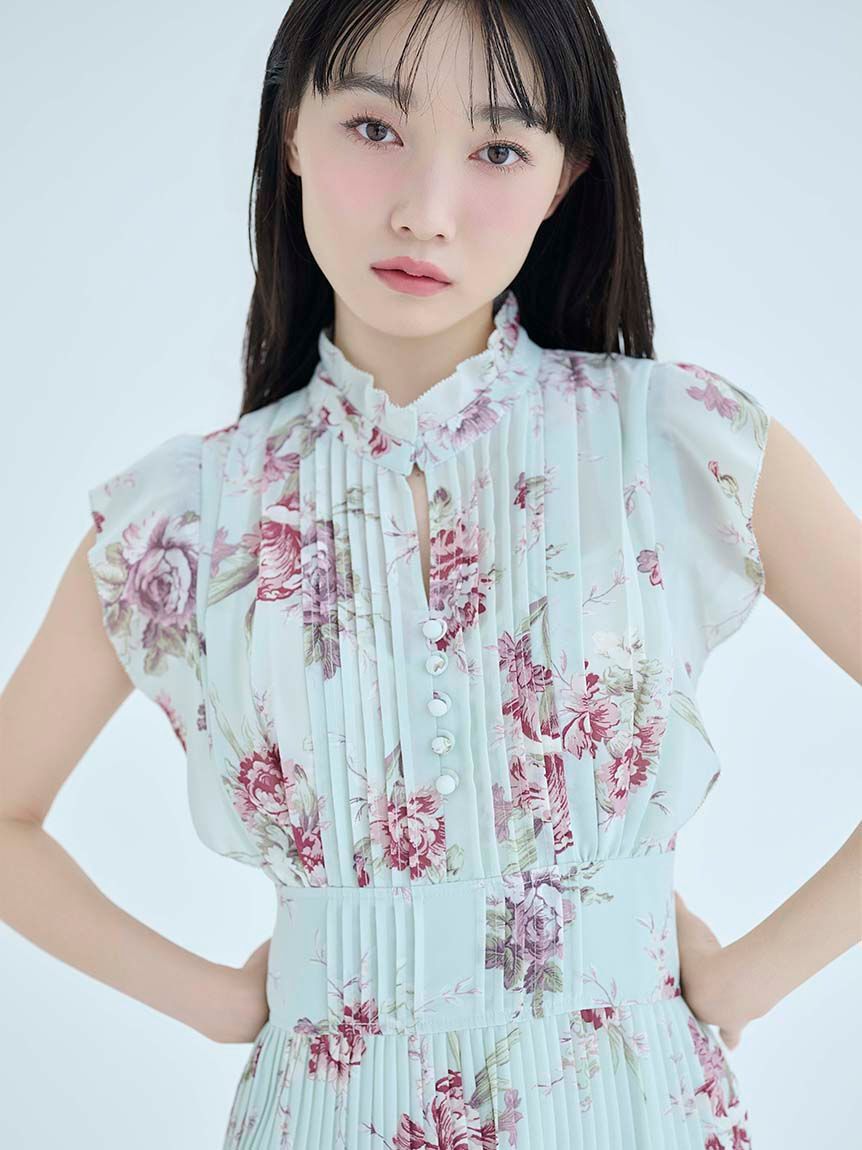SNIDEL「【販路限定サイズあり】Sustainableプリーツプリントワンピース」|ワンピース|