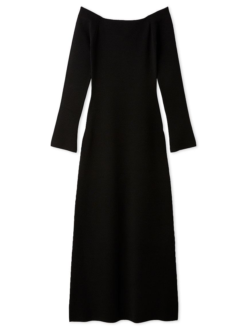 SNIDEL「オフショルIラインニットワンピース」|ワンピース|BLK
