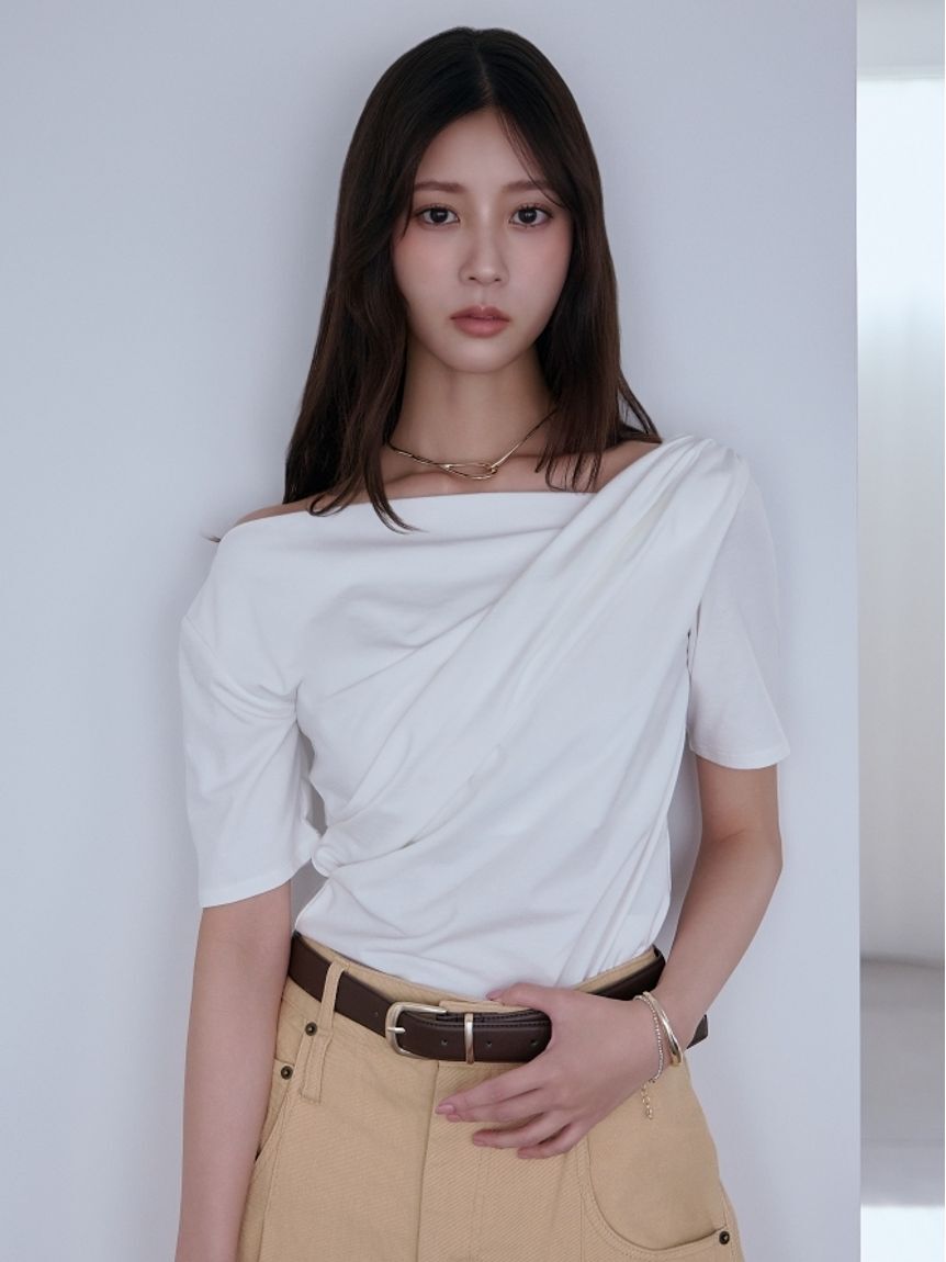 SNIDEL「バックオープンドレープカットプルオーバー」|Tシャツ・カットソー|IVR
