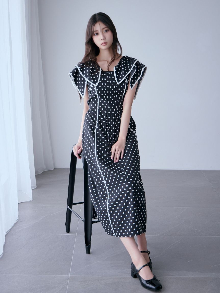 SNIDEL「【WEB限定00サイズあり】ラッフルカラープリントワンピース」|ワンピース|