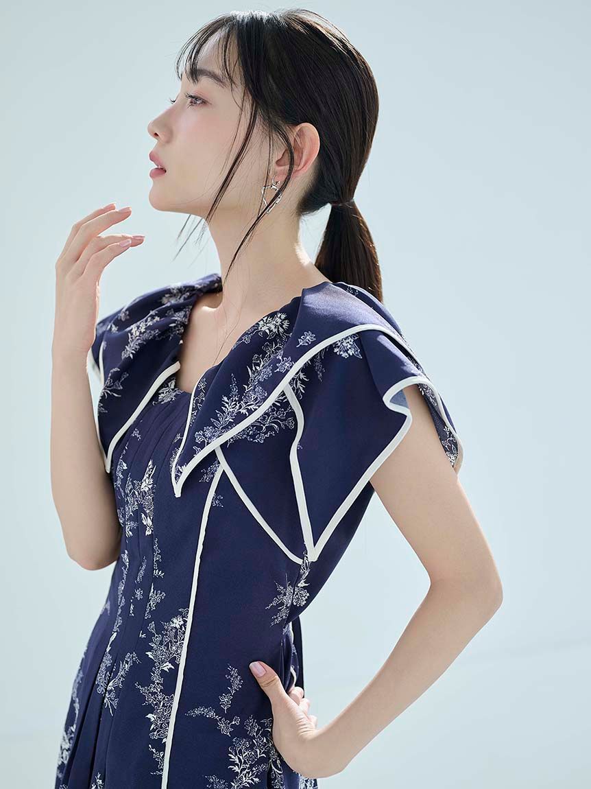 SNIDEL「【WEB限定00サイズあり】ラッフルカラープリントワンピース」|ワンピース|