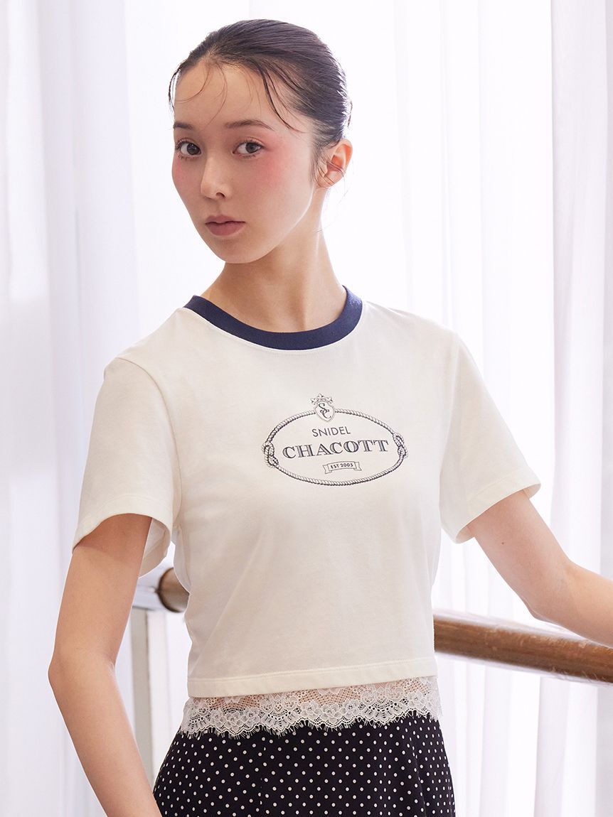 SNIDEL「【Chacott】コラボレーストリムTシャツ」|Tシャツ・カットソー|WHT