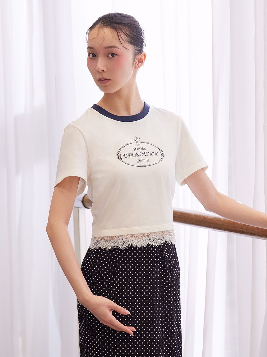 SNIDEL「【Chacott】コラボレーストリムTシャツ」|Tシャツ・カットソー|
