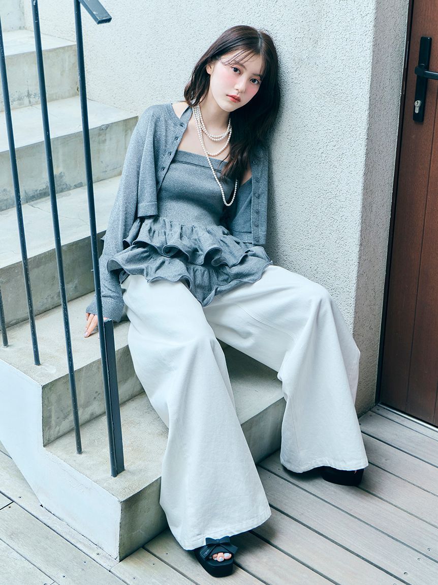 SNIDEL「【Kuroki denim】ハイライズワイドデニム」|デニム|