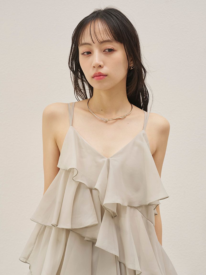 SNIDEL「スパイラルティアードキャミドレス」|ワンピース|