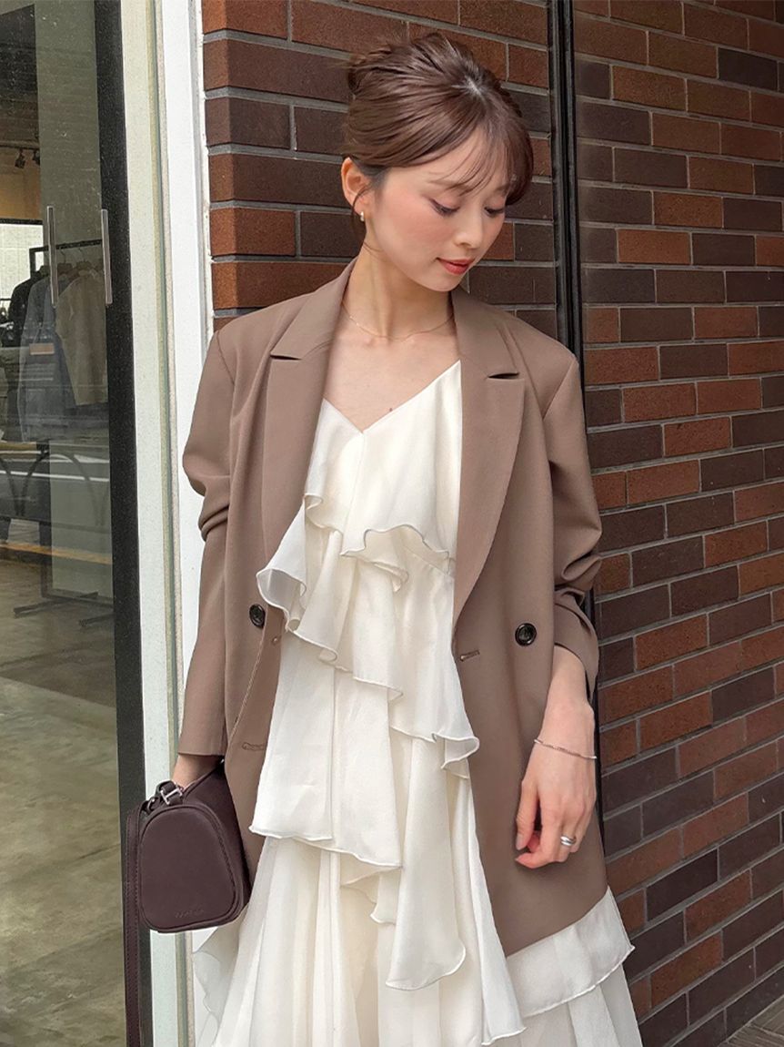 SNIDEL「【Washable】ジャケット」|ノーカラージャケット|BRW