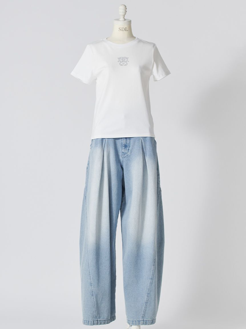 SNIDEL「【販路限定カラーあり】ラインストーンTシャツ」|Tシャツ・カットソー|