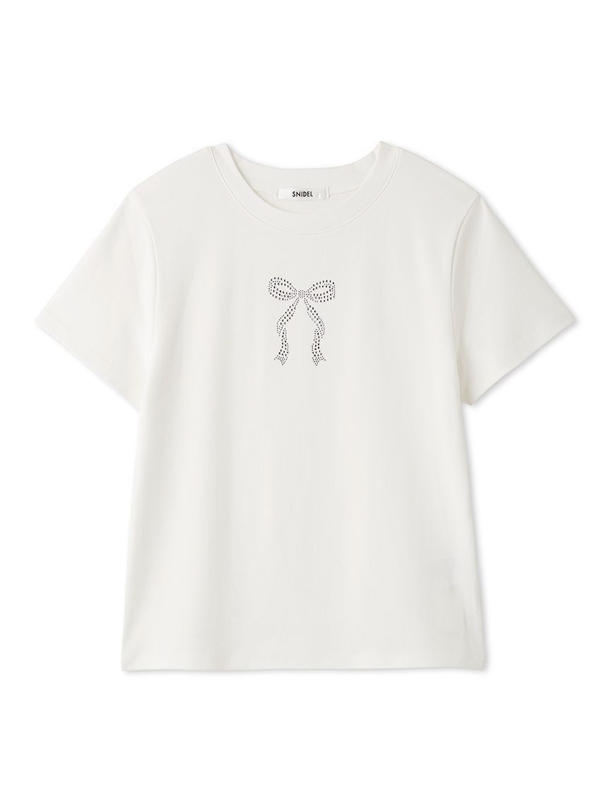 SNIDEL「【販路限定カラーあり】ラインストーンTシャツ」|Tシャツ・カットソー|