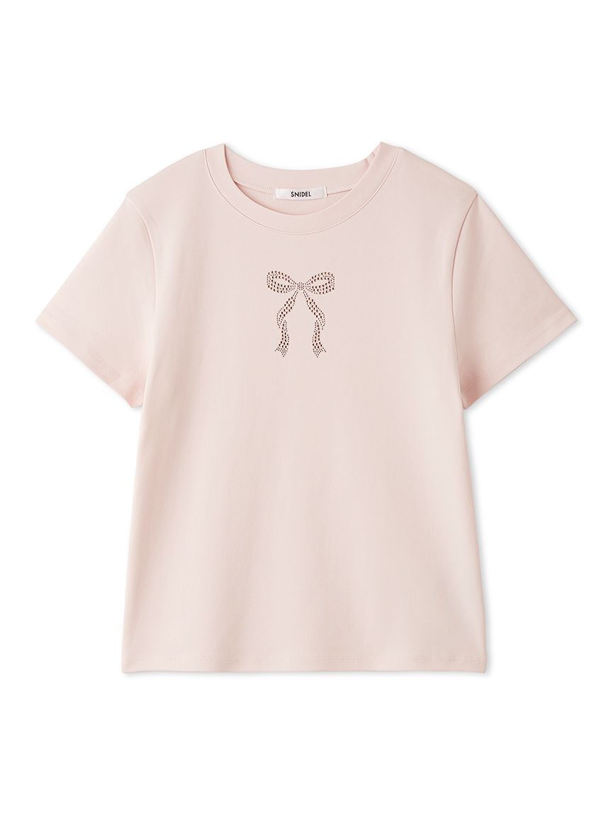 SNIDEL「【販路限定カラーあり】ラインストーンTシャツ」|Tシャツ・カットソー|