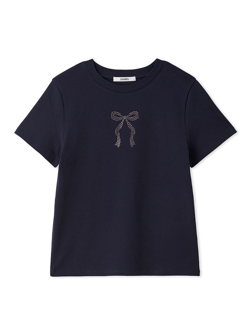 SNIDEL「【販路限定カラーあり】ラインストーンTシャツ」|Tシャツ・カットソー|