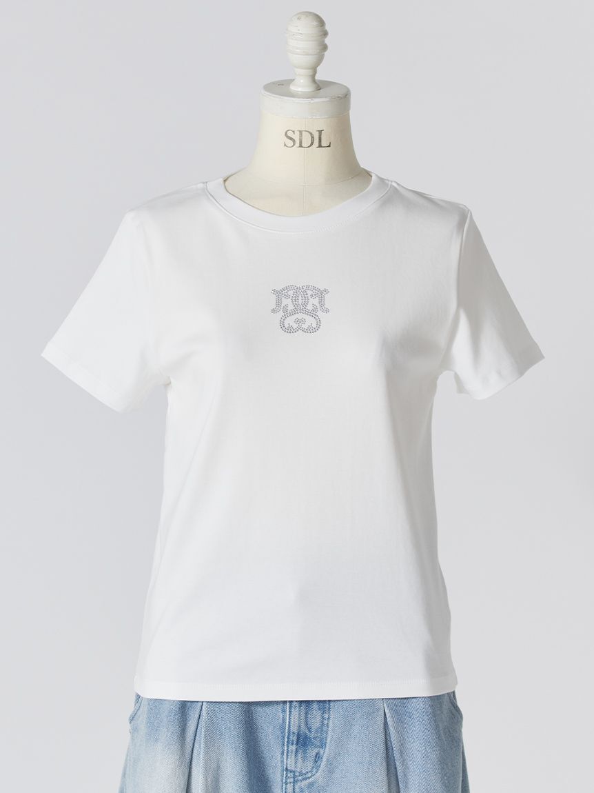 SNIDEL「【販路限定カラーあり】ラインストーンTシャツ」|Tシャツ・カットソー|