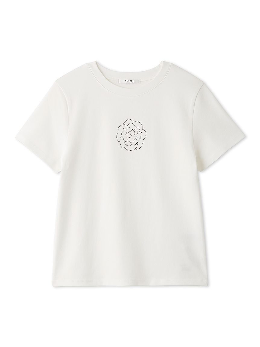 SNIDEL「【販路限定カラーあり】ラインストーンTシャツ」|Tシャツ・カットソー|