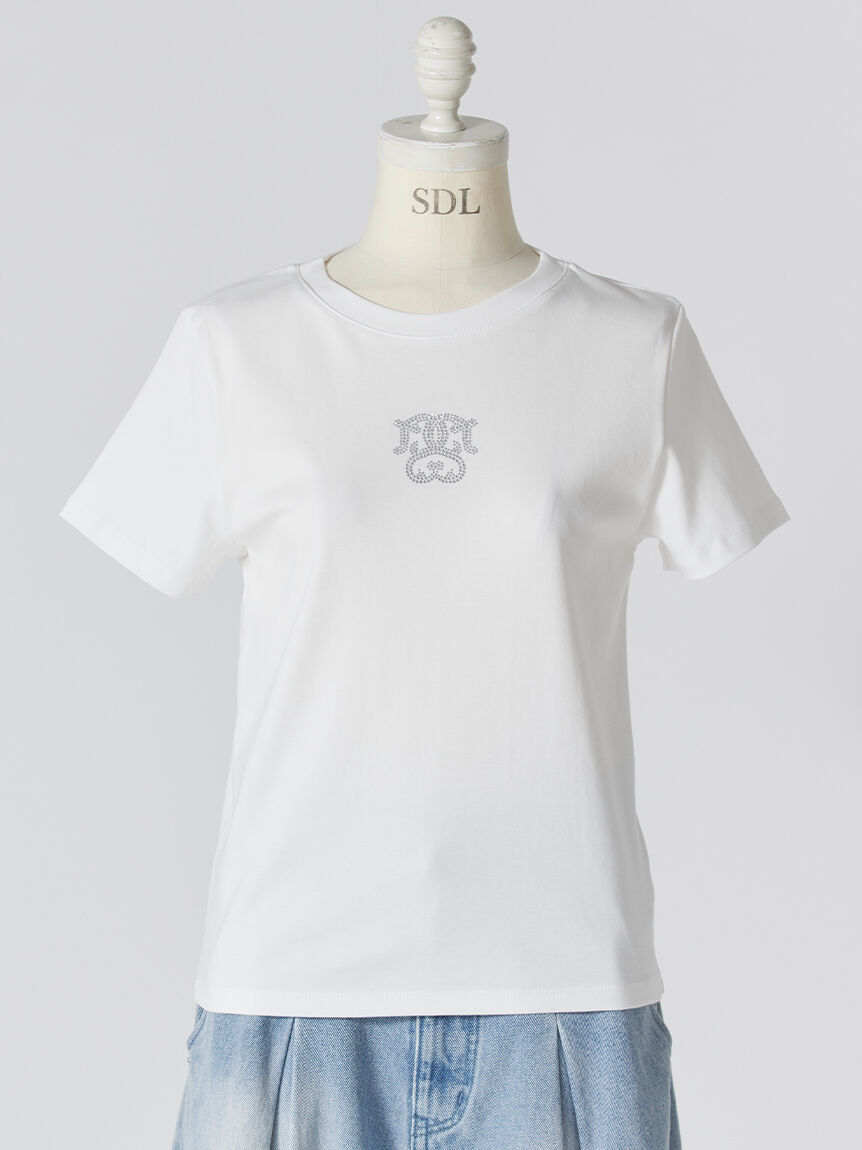 SNIDEL「【販路限定カラーあり】ラインストーンTシャツ」|Tシャツ・カットソー|