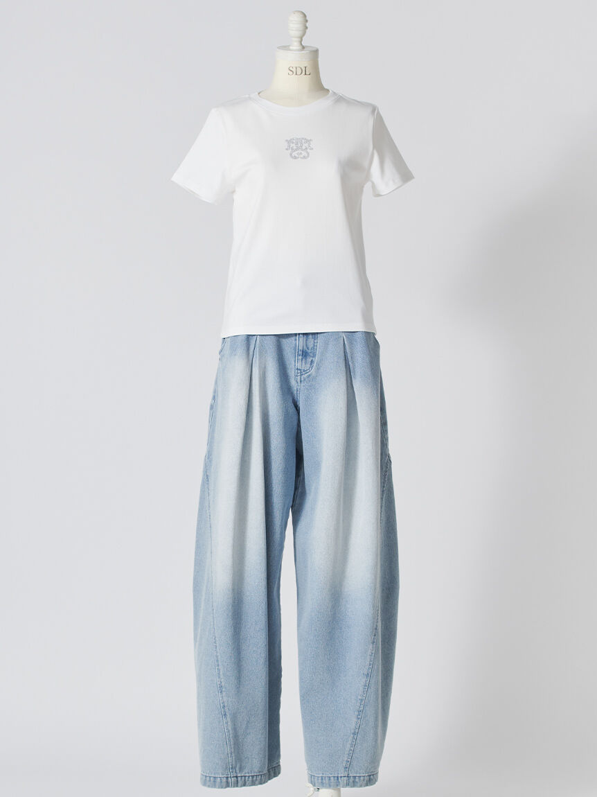 SNIDEL「【販路限定カラーあり】ラインストーンTシャツ」|Tシャツ・カットソー|