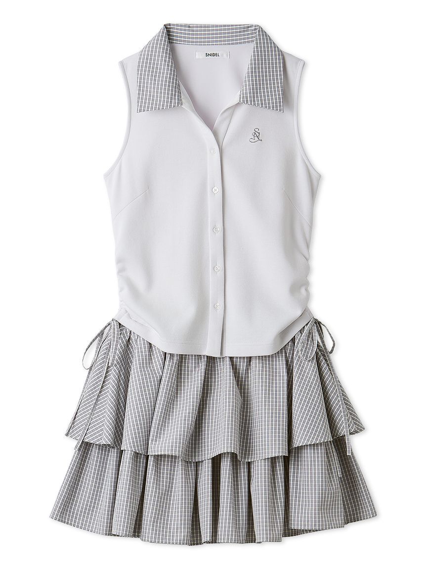 SNIDEL「ポロカットコンビミニワンピース」|ワンピース|WHT