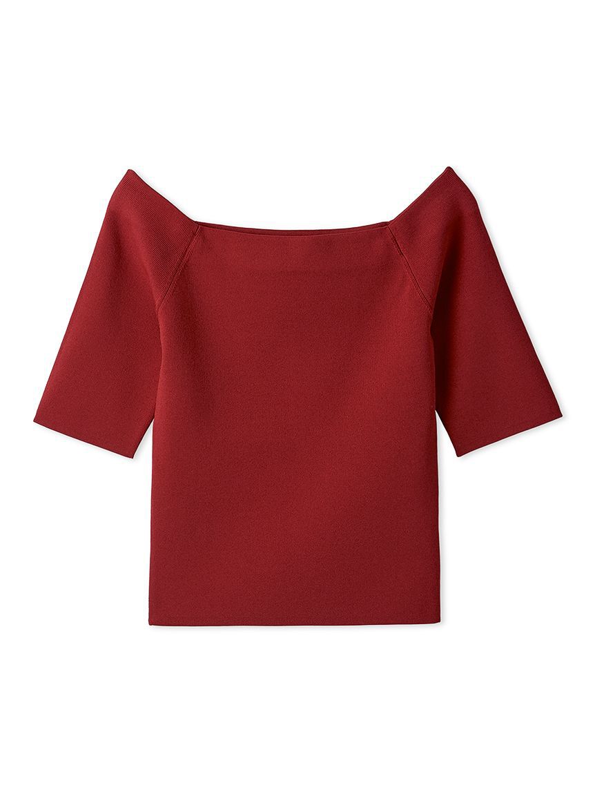 SNIDEL「シンプルオフショルニットプルオーバー」|ニット・セーター|RED