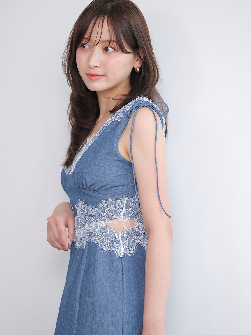 SNIDEL「レーストリムバリエワンピース」|ワンピース|