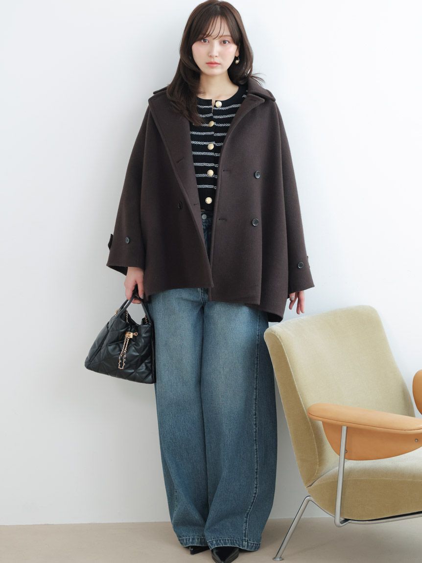SNIDEL「バスケット編みハーフスリーブカーディガン」|カーディガン|