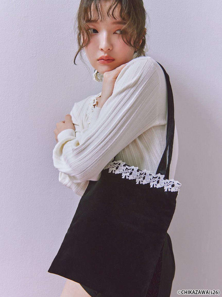 SNIDEL「【SNIDEL&times;近沢レース店】ベロアトートバッグ」|トートバッグ|