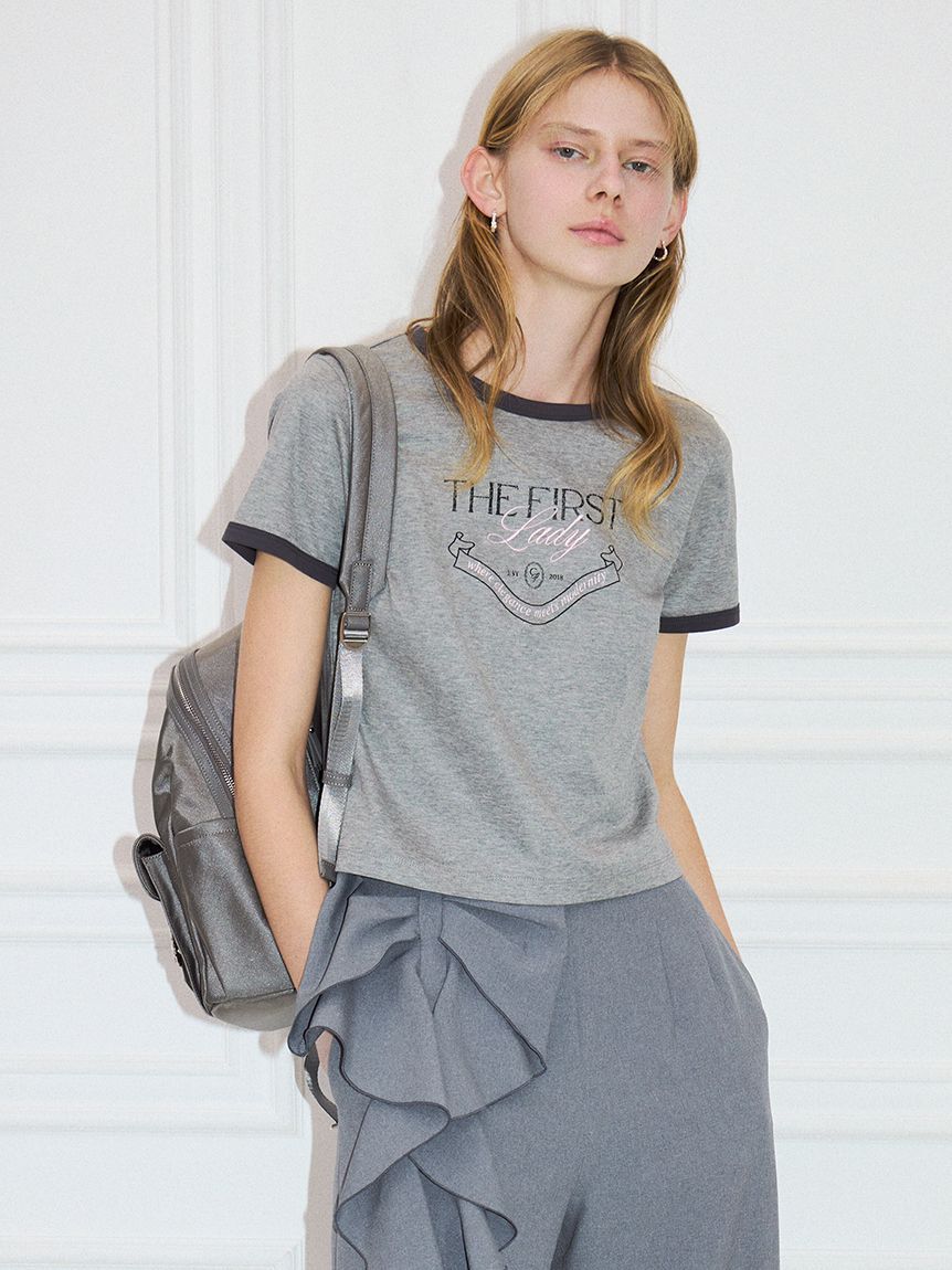 CELFORD「【洗える】カレッジロゴリンガーTシャツ」|Tシャツ・カットソー|GRY